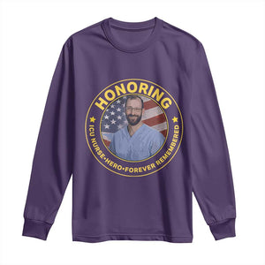 Alex Pretti Memorial Healthcare Hero Long Sleeve Shirt Minneapolis Support Gift TS12 Purple Print Your Wear