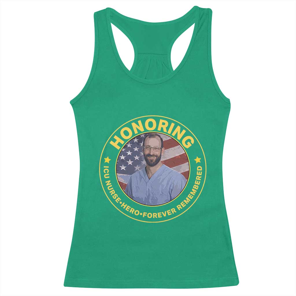 Alex Pretti Memorial Healthcare Hero Racerback Tank Top Minneapolis Support Gift TS12 Irish Green Print Your Wear