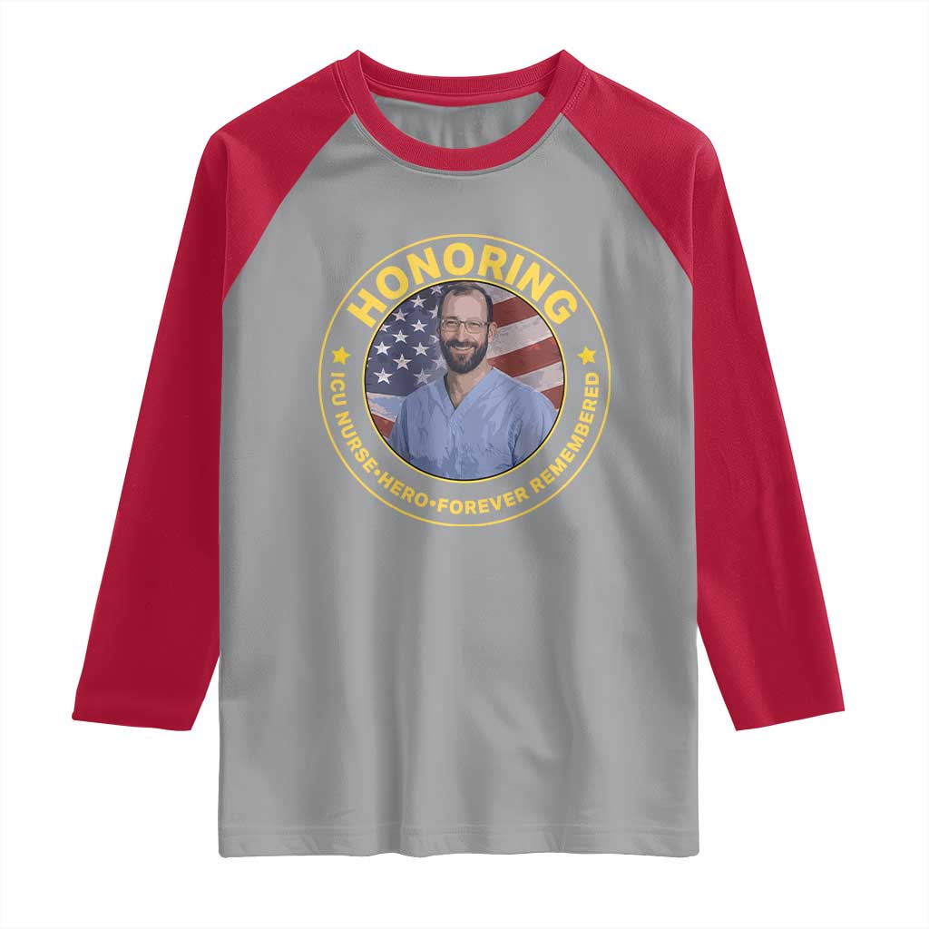 Alex Pretti Memorial Healthcare Hero Raglan Shirt Minneapolis Support Gift TS12 Sport Gray Red Print Your Wear