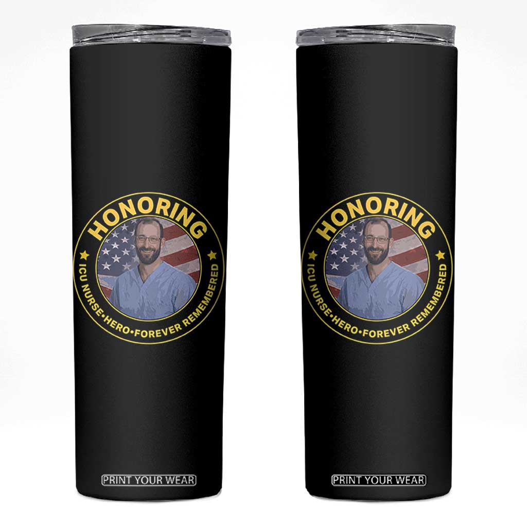 Alex Pretti Memorial Healthcare Hero Skinny Tumbler Minneapolis Support Gift TS12 Black Print Your Wear