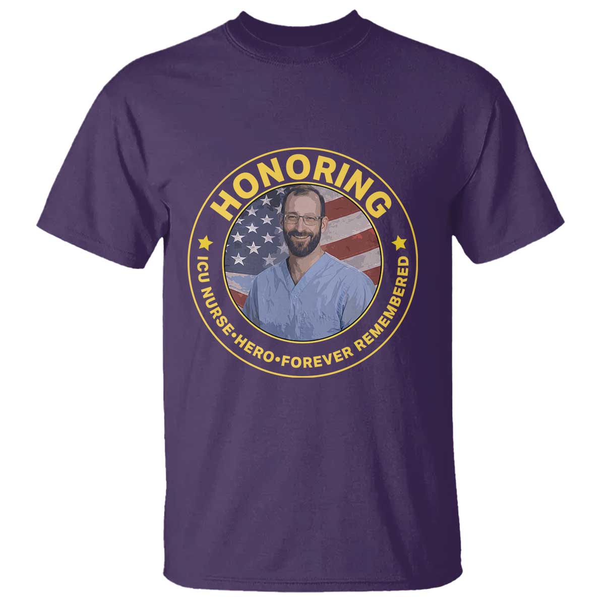 Alex Pretti Memorial Healthcare Hero T Shirt Minneapolis Support Gift TS12 Purple Print Your Wear