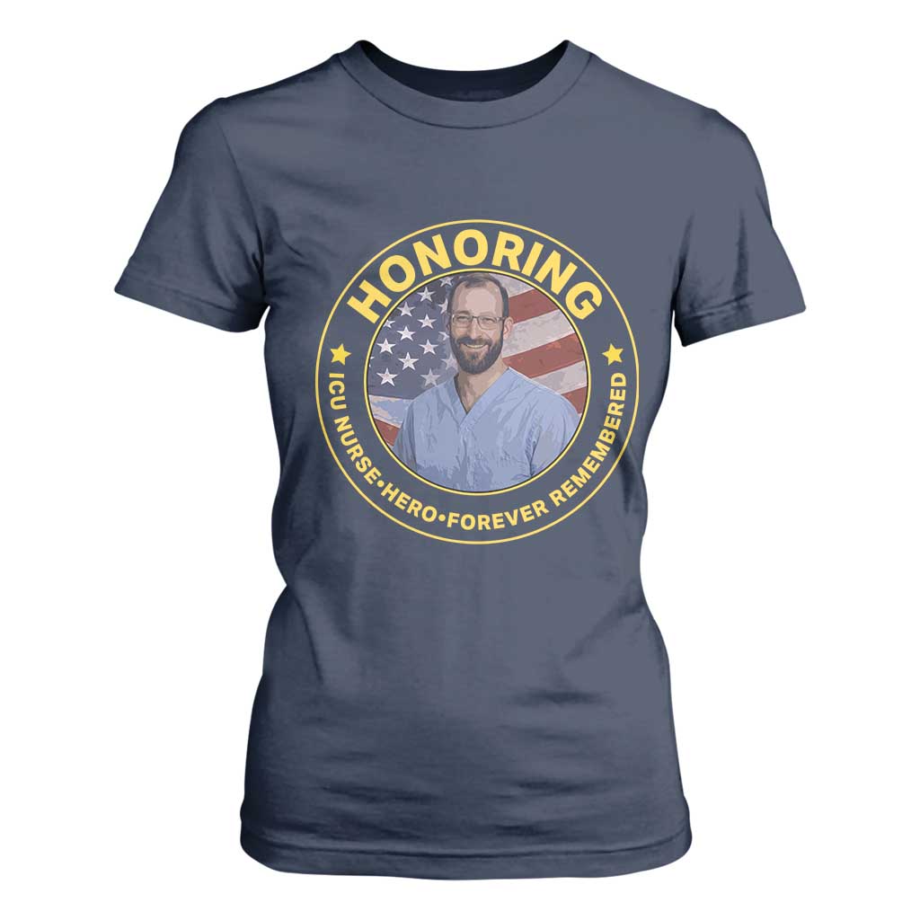 Alex Pretti Memorial Healthcare Hero T Shirt For Women Minneapolis Support Gift TS12 Navy Print Your Wear