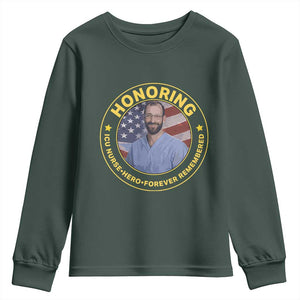Alex Pretti Memorial Healthcare Hero Youth Sweatshirt Minneapolis Support Gift TS12 Dark Forest Green Print Your Wear