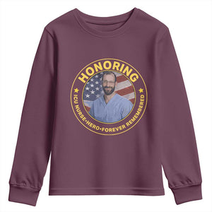 Alex Pretti Memorial Healthcare Hero Youth Sweatshirt Minneapolis Support Gift TS12 Maroon Print Your Wear