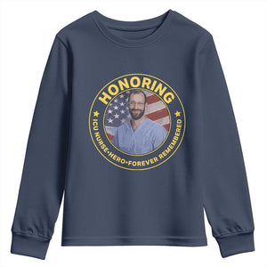Alex Pretti Memorial Healthcare Hero Youth Sweatshirt Minneapolis Support Gift TS12 Navy Print Your Wear