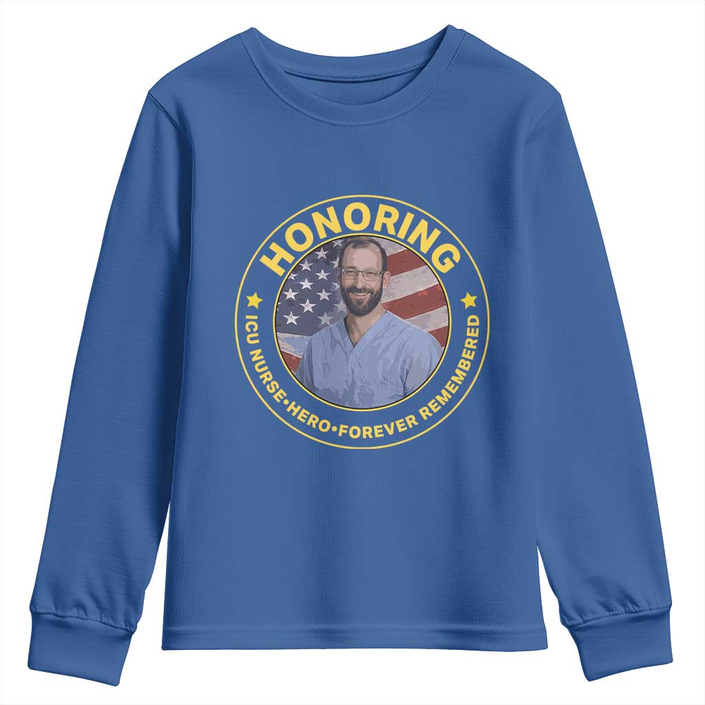 Alex Pretti Memorial Healthcare Hero Youth Sweatshirt Minneapolis Support Gift TS12 Royal Blue Print Your Wear