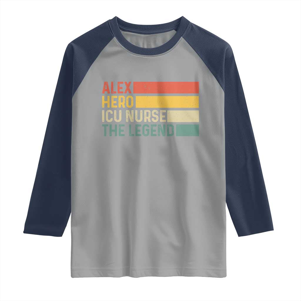 Vintage Retro Gift Raglan Shirt Vintage Retro Gift TS12 Sport Gray Navy Print Your Wear