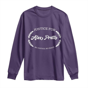 Justice For Alex Pretti Long Sleeve Shirt Abolish ICE Protest Minneapolis Support Gift TS12 Purple Print Your Wear