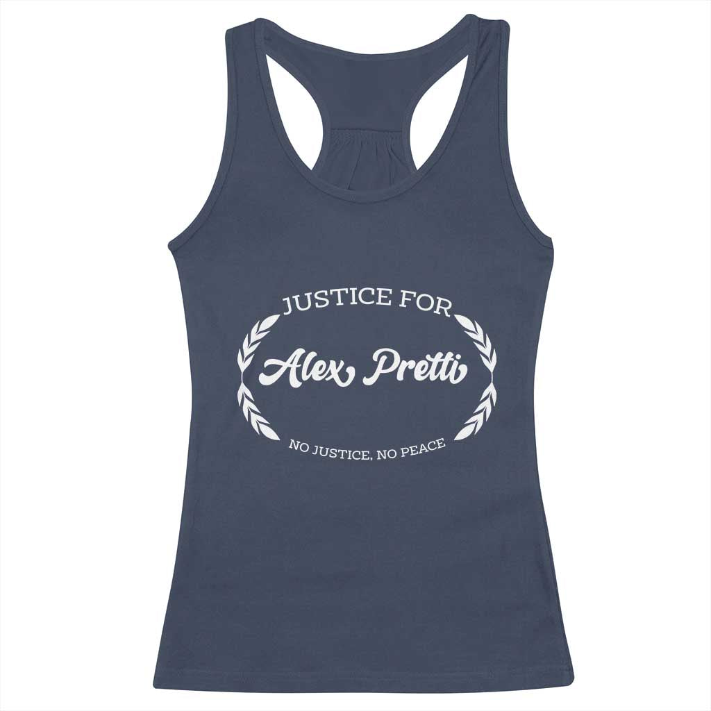Justice For Alex Pretti Racerback Tank Top Abolish ICE Protest Minneapolis Support Gift TS12 Navy Print Your Wear