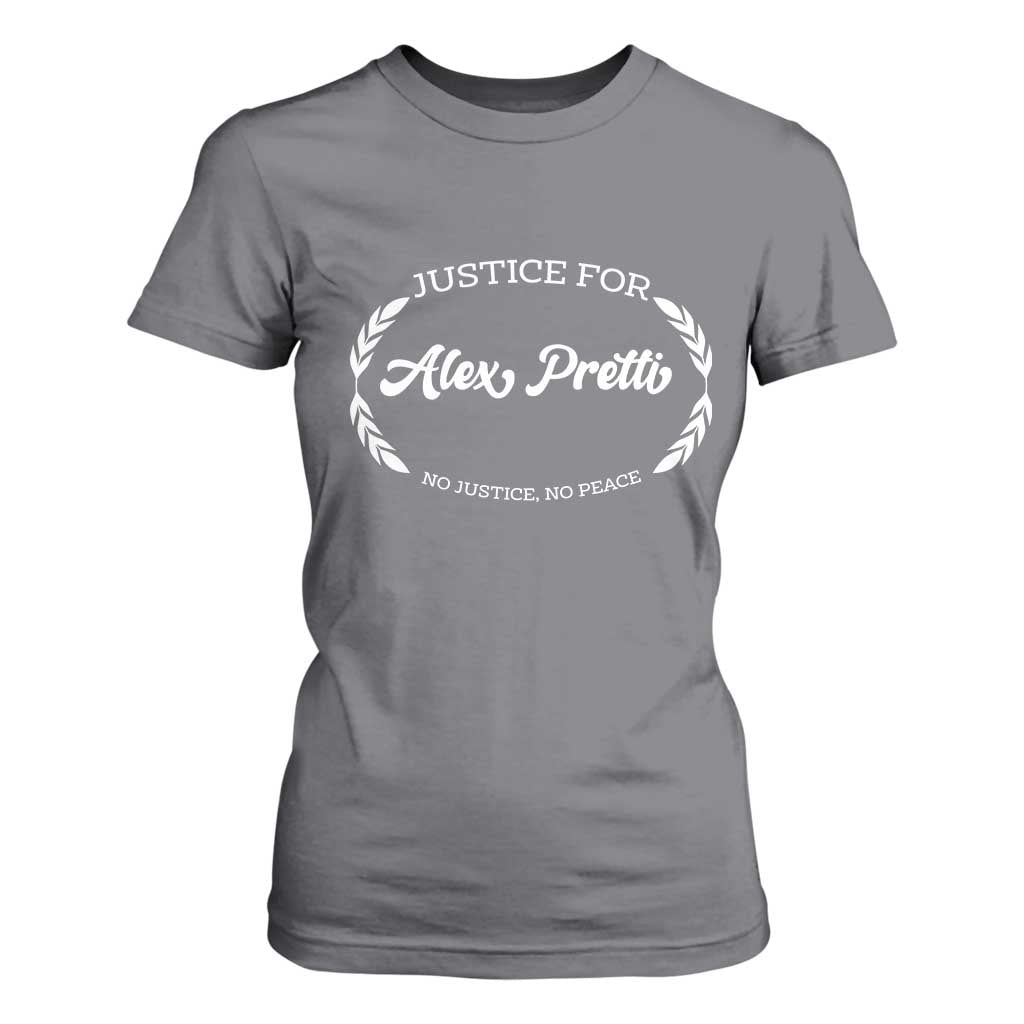 Justice For Alex Pretti T Shirt For Women Abolish ICE Protest Minneapolis Support Gift TS12 Charcoal Print Your Wear
