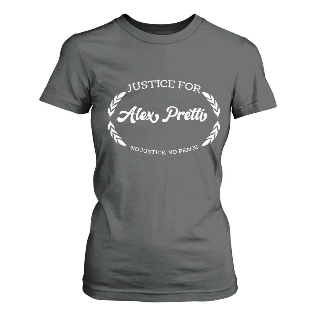 Justice For Alex Pretti T Shirt For Women Abolish ICE Protest Minneapolis Support Gift TS12 Dark Heather Print Your Wear