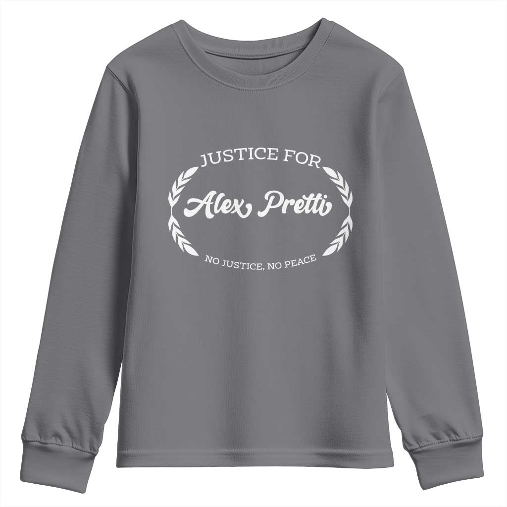 Justice For Alex Pretti Youth Sweatshirt Abolish ICE Protest Minneapolis Support Gift TS12 Charcoal Print Your Wear