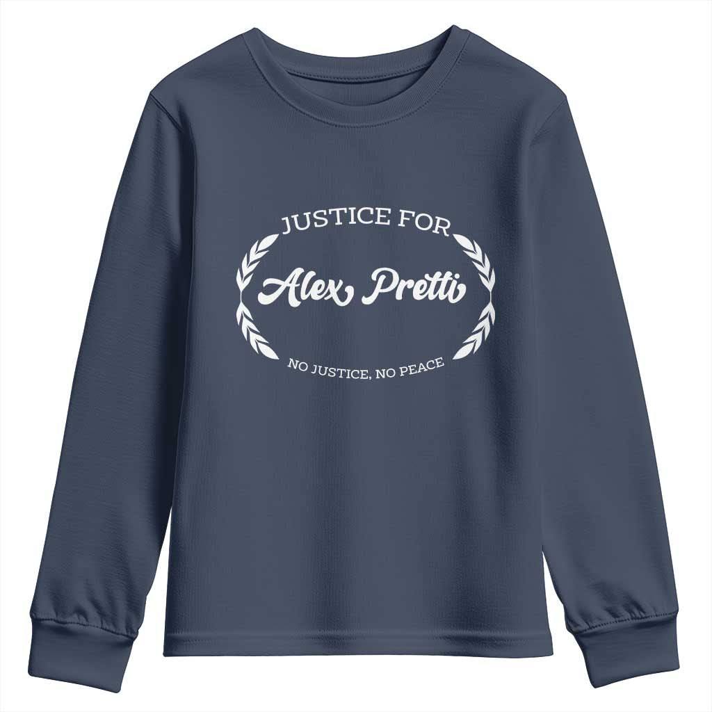 Justice For Alex Pretti Youth Sweatshirt Abolish ICE Protest Minneapolis Support Gift TS12 Navy Print Your Wear