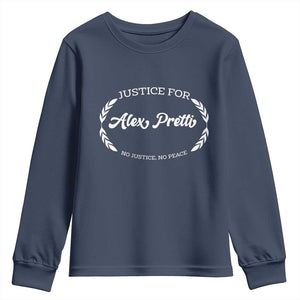 Justice For Alex Pretti Youth Sweatshirt Abolish ICE Protest Minneapolis Support Gift TS12 Navy Print Your Wear