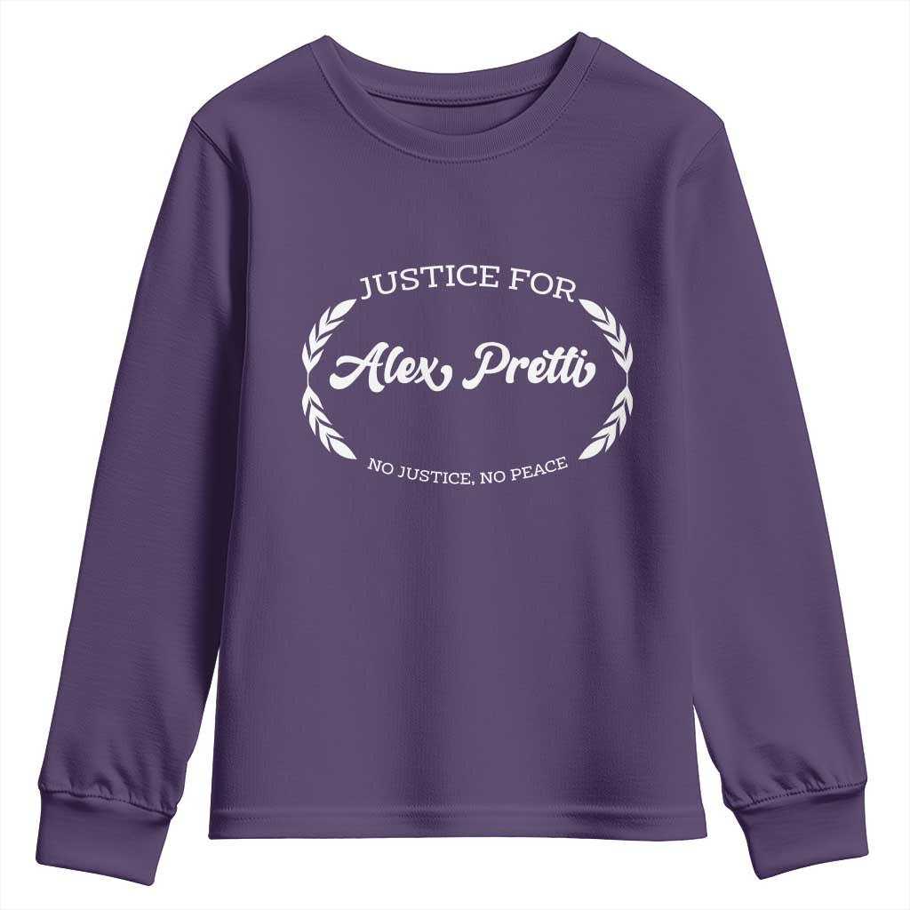 Justice For Alex Pretti Youth Sweatshirt Abolish ICE Protest Minneapolis Support Gift TS12 Purple Print Your Wear