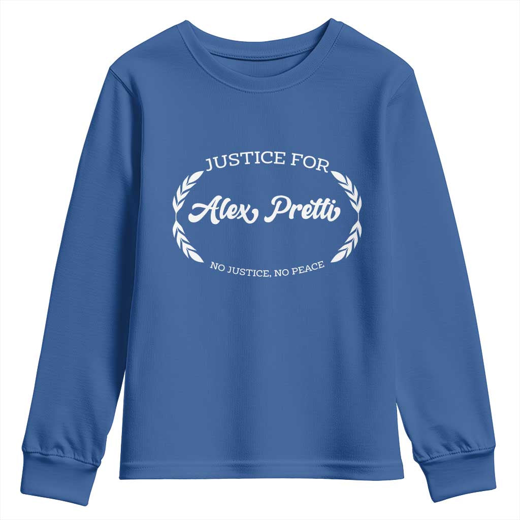 Justice For Alex Pretti Youth Sweatshirt Abolish ICE Protest Minneapolis Support Gift TS12 Royal Blue Print Your Wear