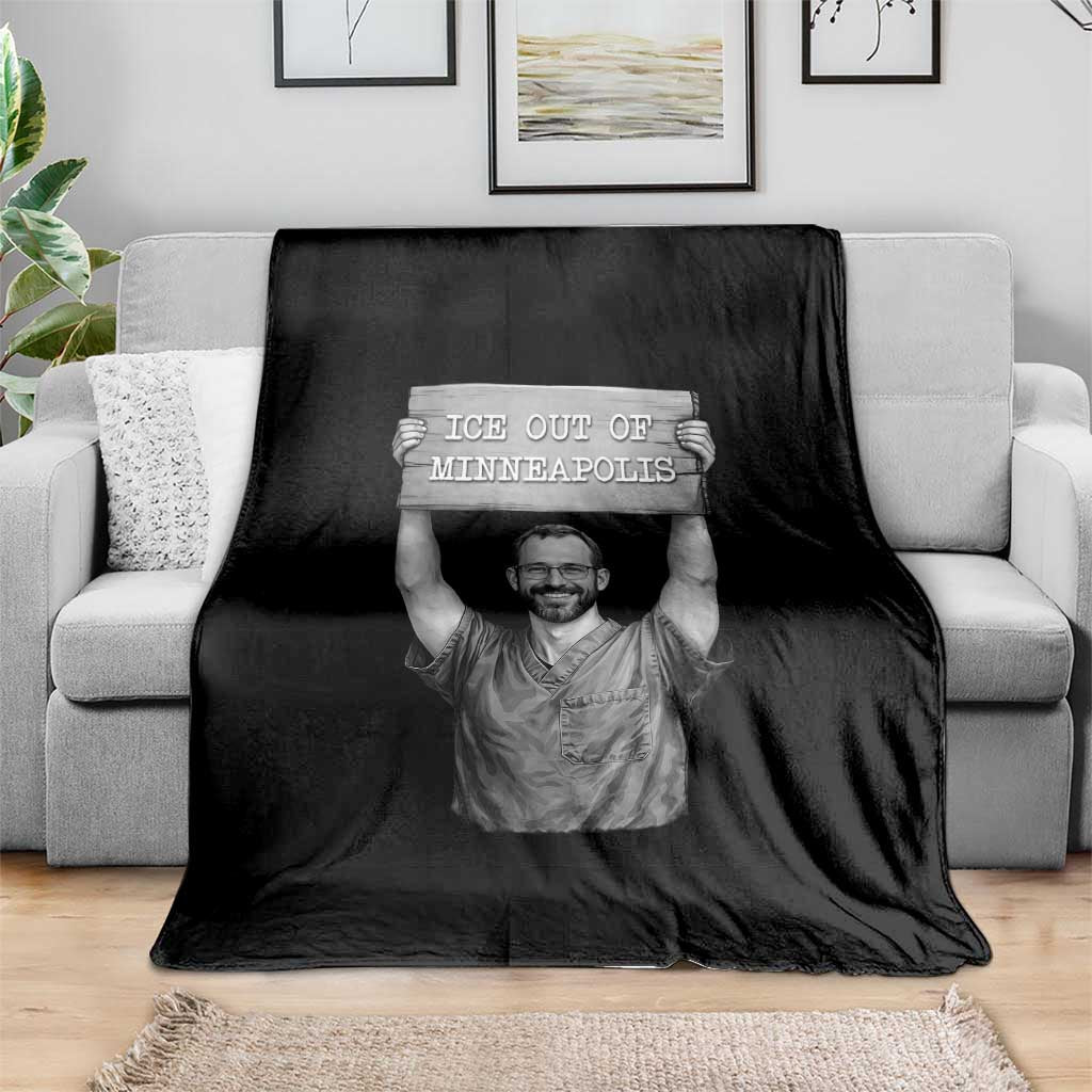 Ice Out Of Minneapolis Throw Blanket Alex Pretti Memorial ICU Nurse Tribute Support TS12 Print Your Wear