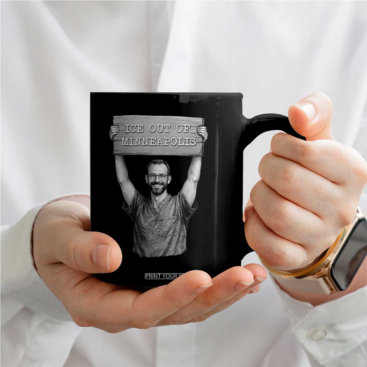 Ice Out Of Minneapolis Coffee Mug Alex Pretti Memorial ICU Nurse Tribute Support TS12 Print Your Wear