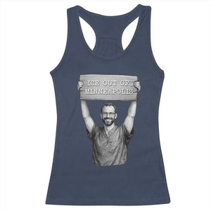 Ice Out Of Minneapolis Racerback Tank Top Alex Pretti Memorial ICU Nurse Tribute Support TS12 Navy Print Your Wear