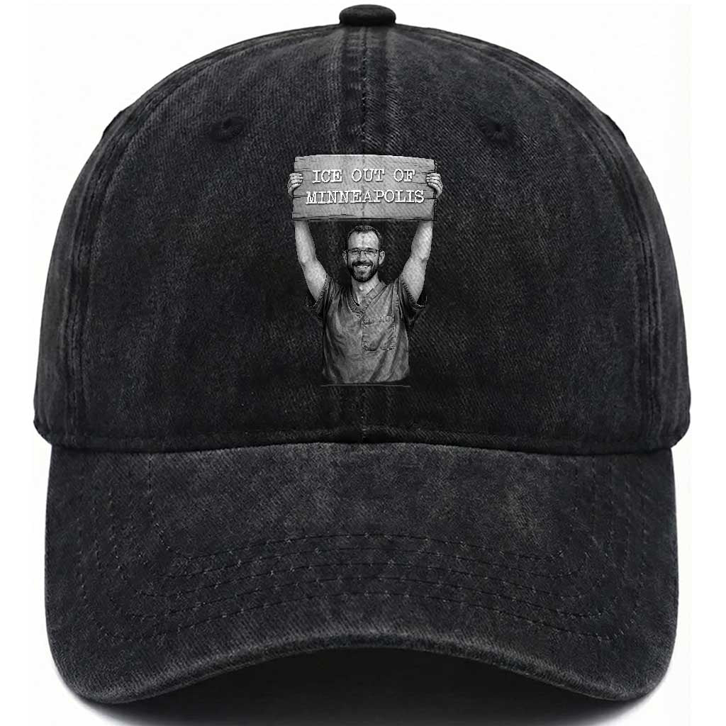 Ice Out Of Minneapolis Washed Cotton Baseball Cap Alex Pretti Memorial ICU Nurse Tribute Support TS12 Print Your Wear