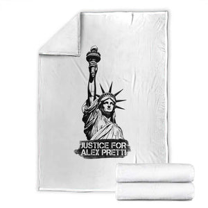 Justice For Alex Pretti Throw Blanket Statue Of Liberty Support Gift TS12 White Print Your Wear