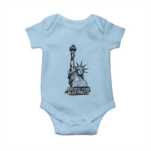 Justice For Alex Pretti Baby Onesie Statue Of Liberty Support Gift TS12 Light Blue Print Your Wear