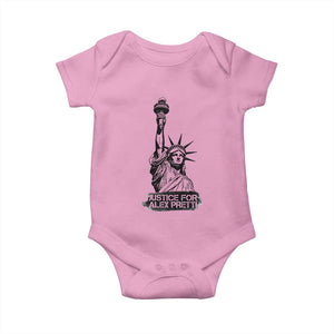 Justice For Alex Pretti Baby Onesie Statue Of Liberty Support Gift TS12 Light Pink Print Your Wear