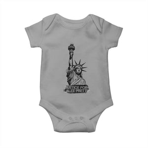 Justice For Alex Pretti Baby Onesie Statue Of Liberty Support Gift TS12 Sport Gray Print Your Wear