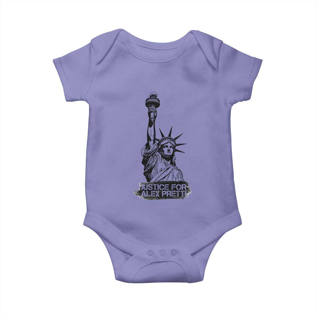 Justice For Alex Pretti Baby Onesie Statue Of Liberty Support Gift TS12 Violet Print Your Wear