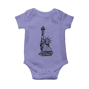 Justice For Alex Pretti Baby Onesie Statue Of Liberty Support Gift TS12 Violet Print Your Wear