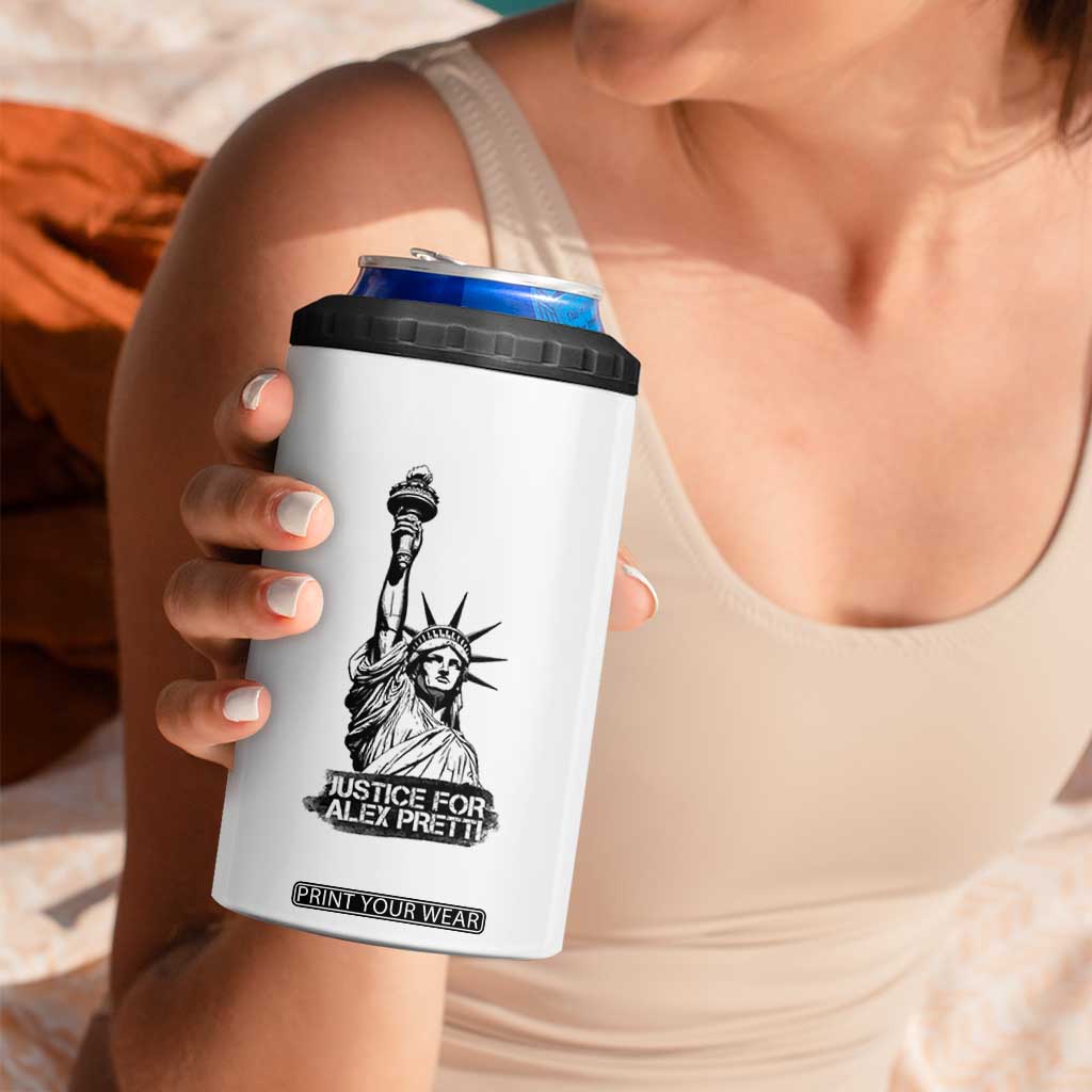 Justice For Alex Pretti 4 in 1 Can Cooler Tumbler Statue Of Liberty Support Gift TS12 Print Your Wear