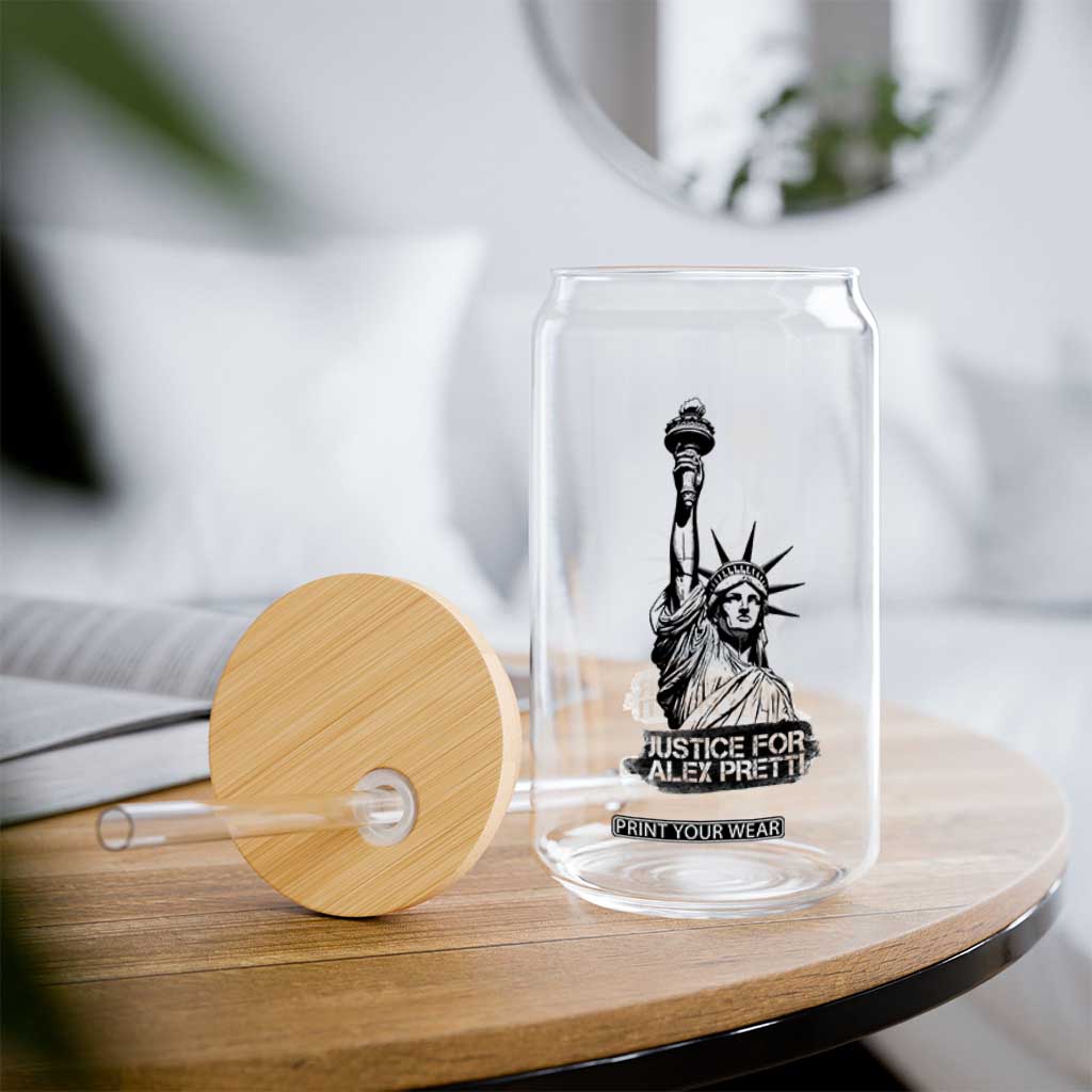 Justice For Alex Pretti Glass Can Statue Of Liberty Support Gift TS12 Print Your Wear