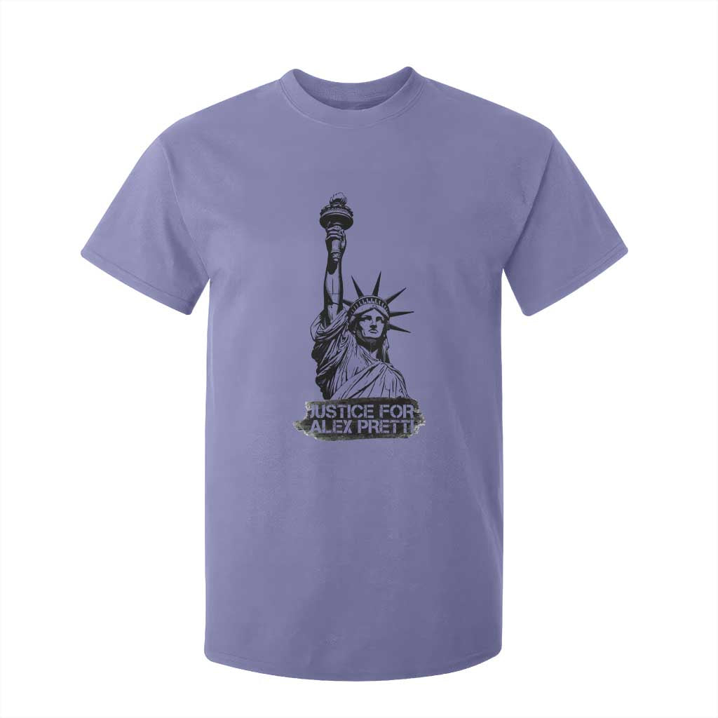 Justice For Alex Pretti T Shirt For Kid Statue Of Liberty Support Gift TS12 Violet Print Your Wear