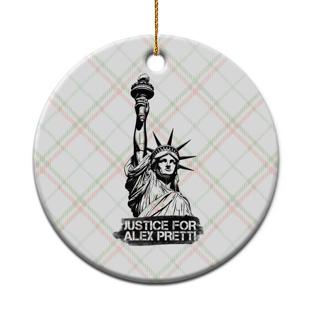 Justice For Alex Pretti Ceramic Ornament Statue Of Liberty Support Gift TS12 1pc Christmas Plaid Print Your Wear