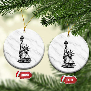 Justice For Alex Pretti Ceramic Ornament Statue Of Liberty Support Gift TS12 1pc White Marble Print Your Wear