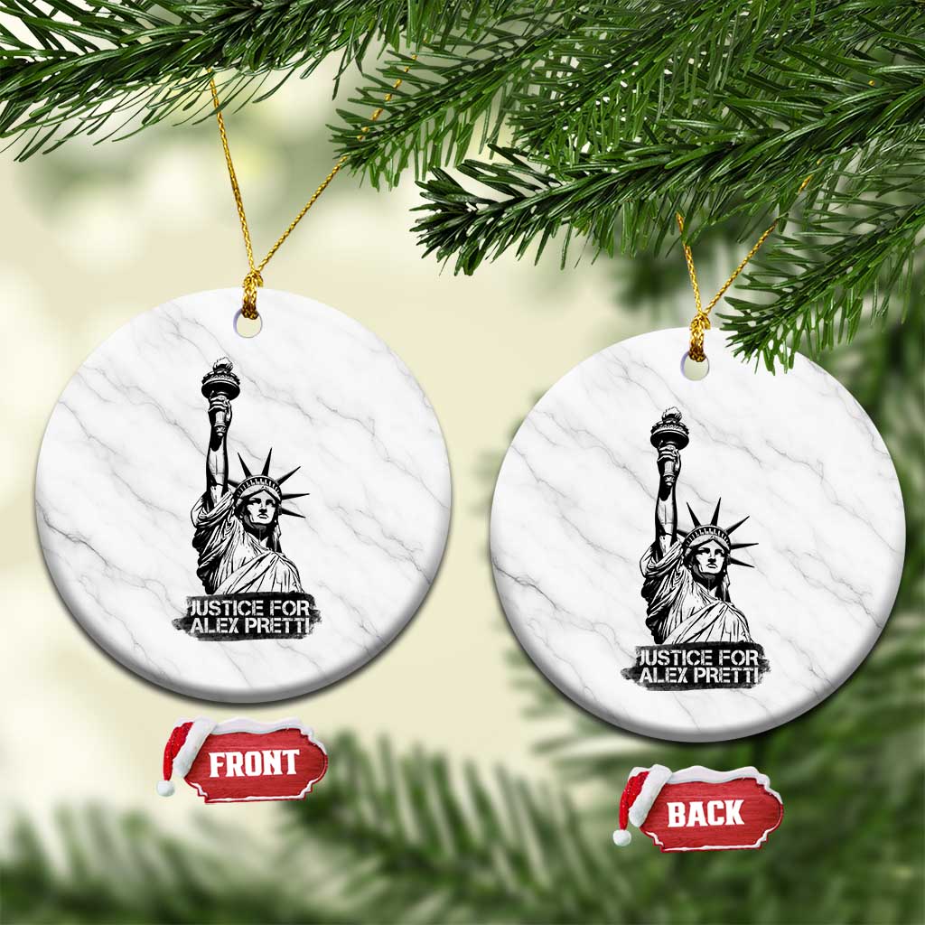 Justice For Alex Pretti Ceramic Ornament Statue Of Liberty Support Gift TS12 1pc White Marble Print Your Wear
