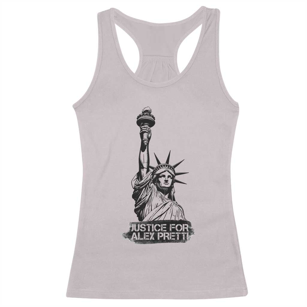 Justice For Alex Pretti Racerback Tank Top Statue Of Liberty Support Gift TS12 Ice Gray Print Your Wear