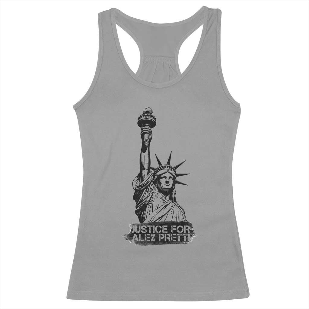 Justice For Alex Pretti Racerback Tank Top Statue Of Liberty Support Gift TS12 Sport Gray Print Your Wear