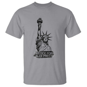 Justice For Alex Pretti T Shirt Statue Of Liberty Support Gift TS12 Sport Gray Print Your Wear