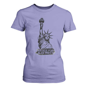 Justice For Alex Pretti T Shirt For Women Statue Of Liberty Support Gift TS12 Violet Print Your Wear