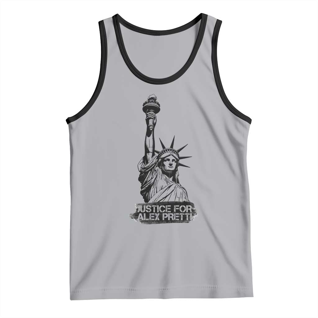 Justice For Alex Pretti Tank Top Statue Of Liberty Support Gift TS12 Athletic Heather Black Print Your Wear