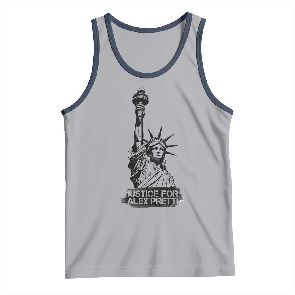 Justice For Alex Pretti Tank Top Statue Of Liberty Support Gift TS12 Athletic Heather Navy Print Your Wear