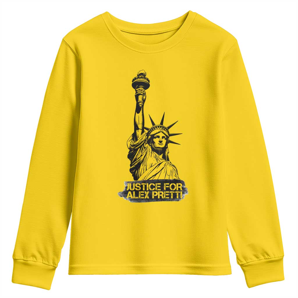 Justice For Alex Pretti Youth Sweatshirt Statue Of Liberty Support Gift TS12 Daisy Print Your Wear