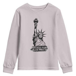 Justice For Alex Pretti Youth Sweatshirt Statue Of Liberty Support Gift TS12 Ice Gray Print Your Wear