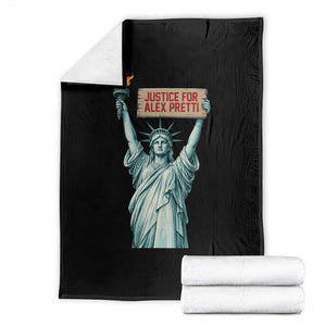 Statue Of Liberty Justice For Alex Pretti Tribute Gift Throw Blanket TS12 Black Print Your Wear