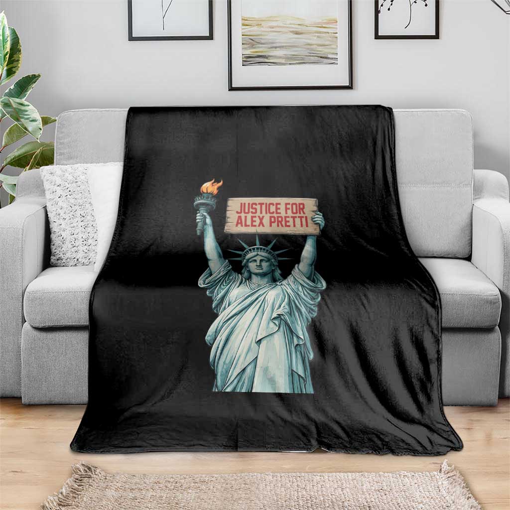 Statue Of Liberty Justice For Alex Pretti Tribute Gift Throw Blanket TS12 Print Your Wear
