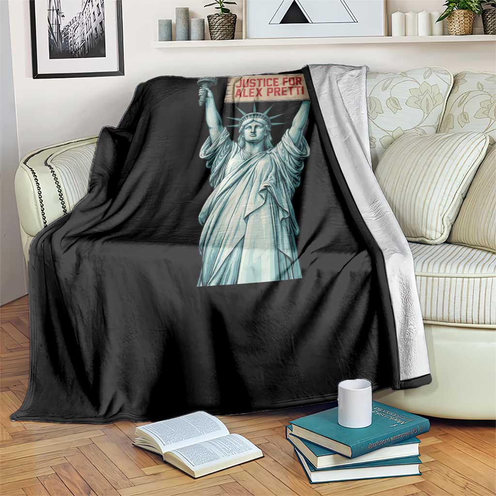 Statue Of Liberty Justice For Alex Pretti Tribute Gift Throw Blanket TS12 Print Your Wear