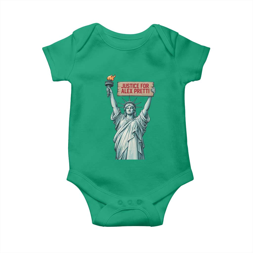 Statue Of Liberty Justice For Alex Pretti Tribute Gift Baby Onesie TS12 Irish Green Print Your Wear
