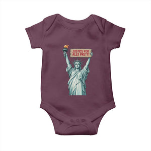 Statue Of Liberty Justice For Alex Pretti Tribute Gift Baby Onesie TS12 Maroon Print Your Wear