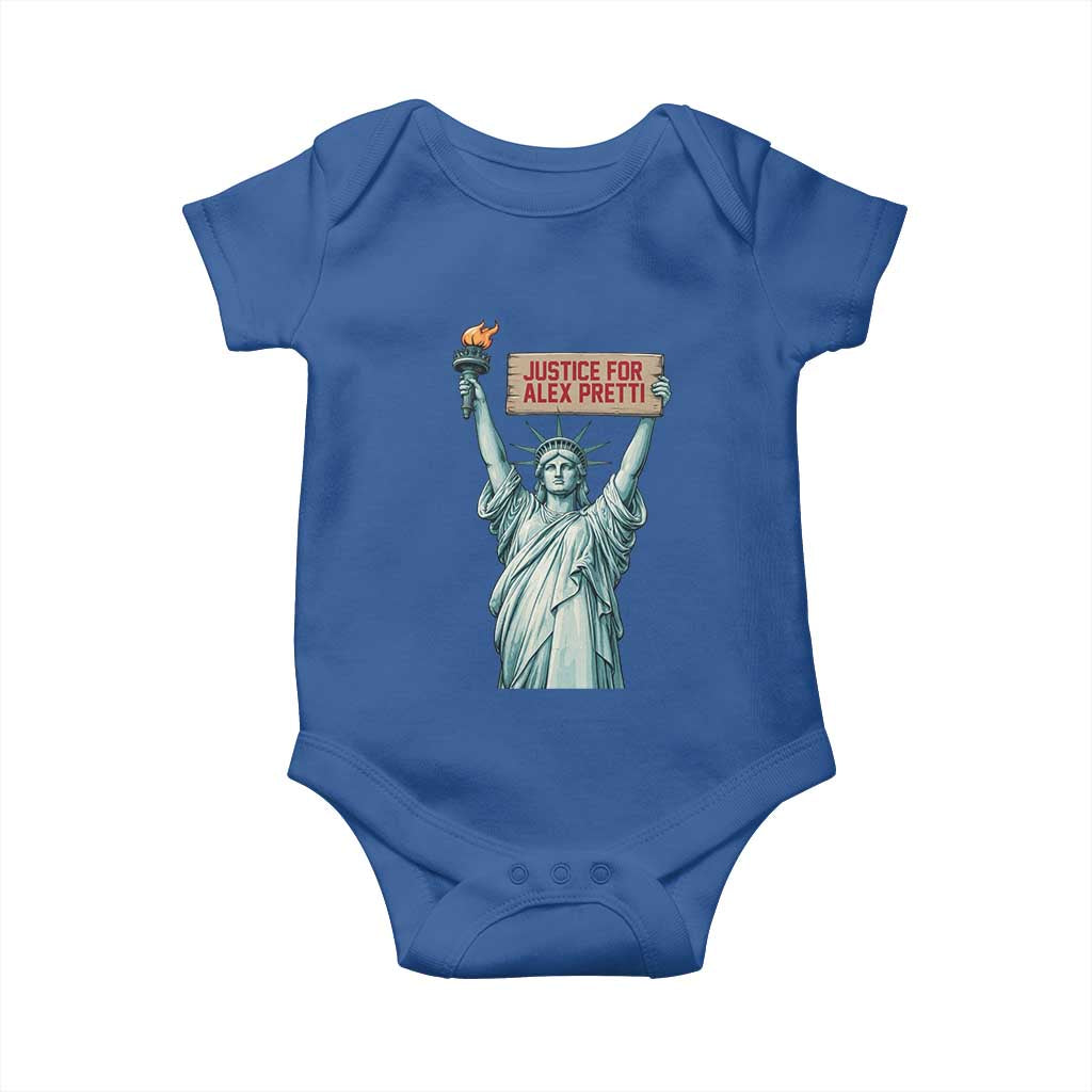 Statue Of Liberty Justice For Alex Pretti Tribute Gift Baby Onesie TS12 Royal Blue Print Your Wear